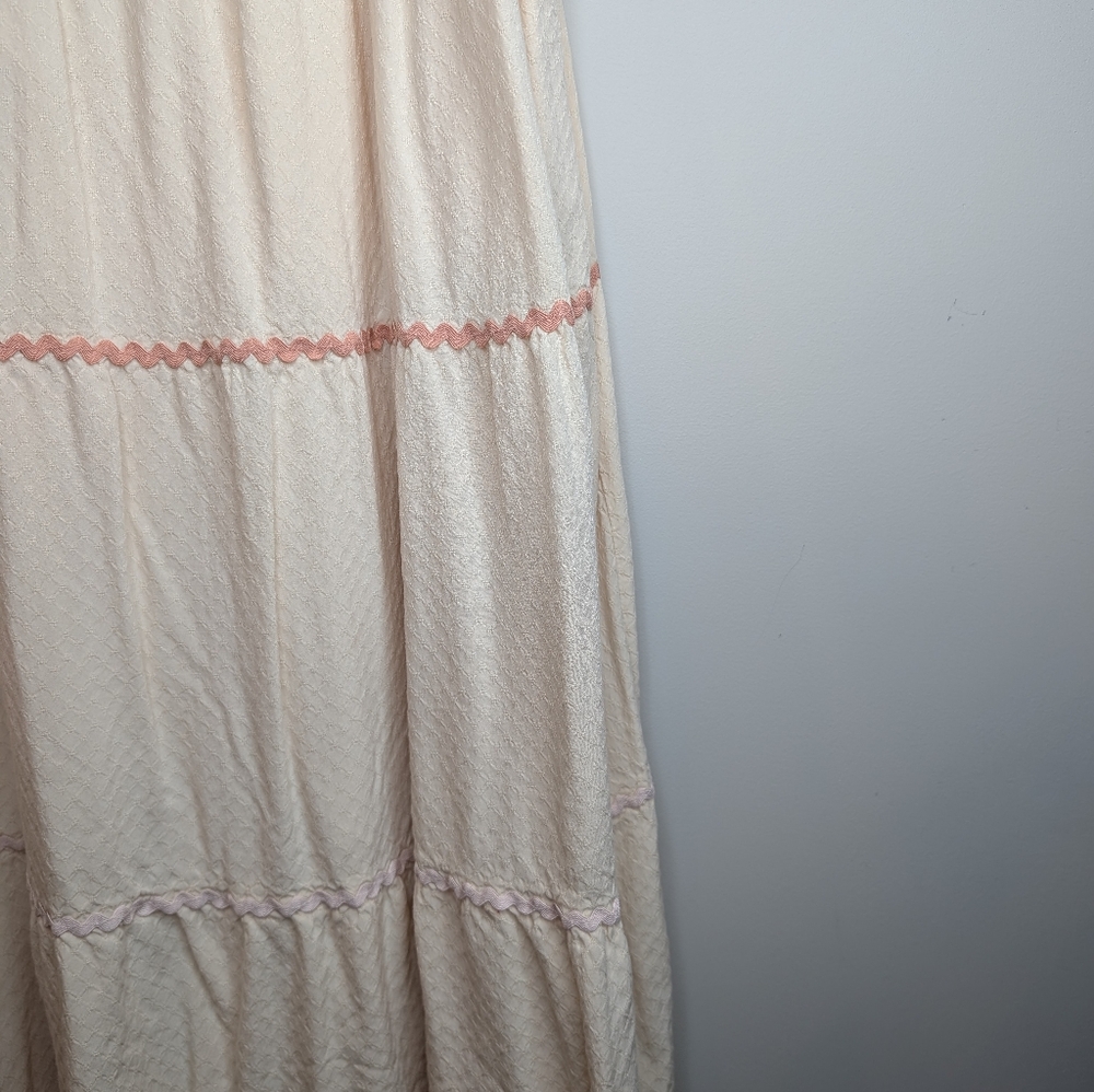 LC Lauren Conrad Tiered Pinafore Peach Tiered Dress XXL boho - Picture 5 of 11